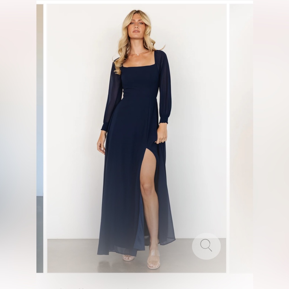 Baltic Born Navy Long Sleeve Dress Giselle Maxi Dress - Picture 2 of 5